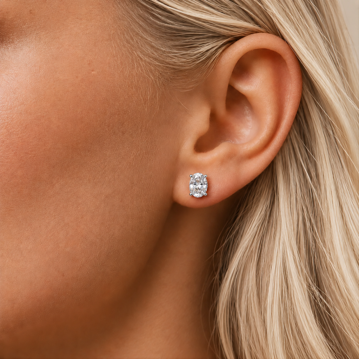 Oval Stud Earrings